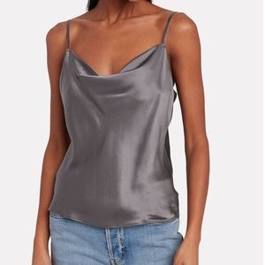 INTERMIX Fayette Cowl Neck Silk Camisole